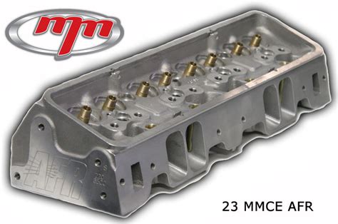 The three oval-shaped <b>heads</b> in this arsenal include a 229 cc intake port flowing 325 cfm, a 225 cc raised intake port flowing over 335 cfm, and a 234 cc raised intake port flowing over 345 cfm. . 23 degree sbc race heads
